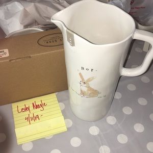 Rae Dunn melamine hop rabbit pitcher